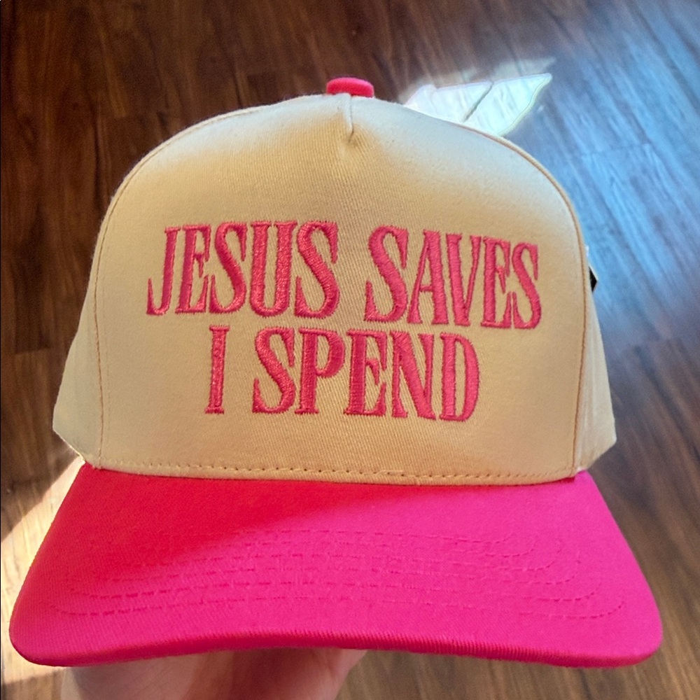 CC Boutique Cream and Pink Cap